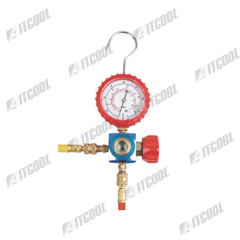 One-valve high pressure manifold gauge